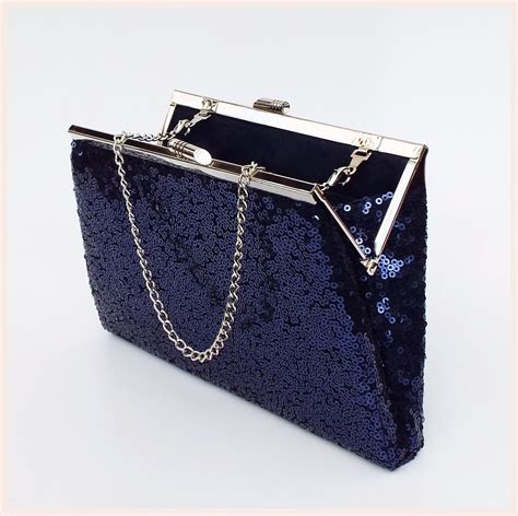 navy blue evening clutch purse.